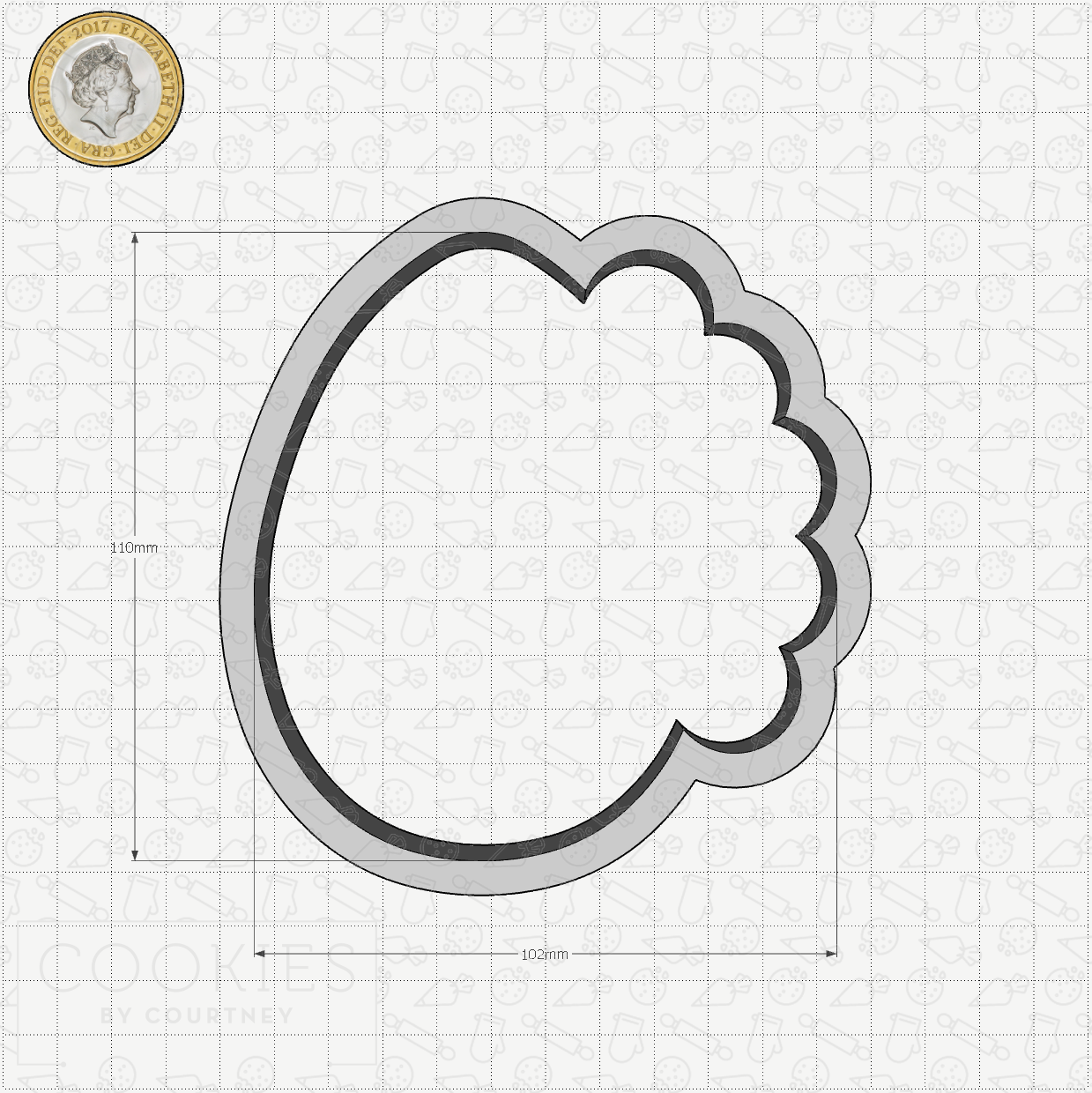 Egg PYO Plaque Cookie Cutter