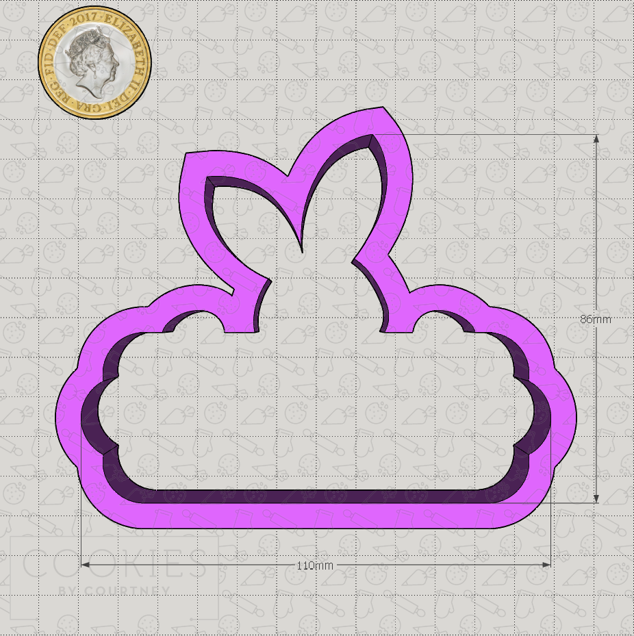 Bunny and Plaque Cookie Cutter