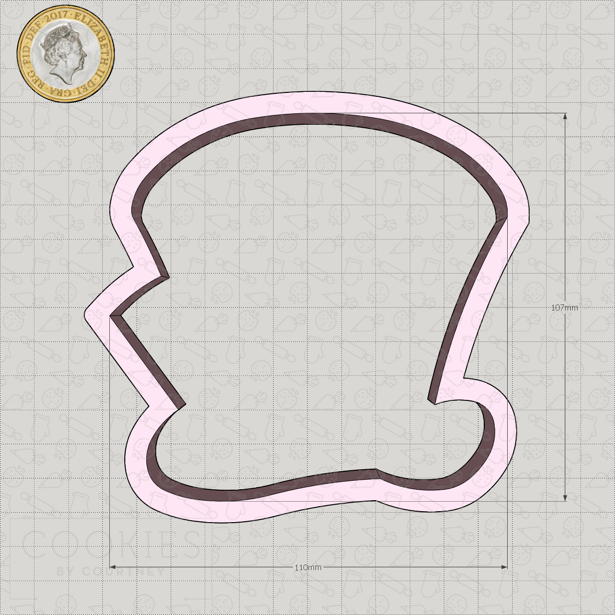 Hat with Tag Cookie Cutter