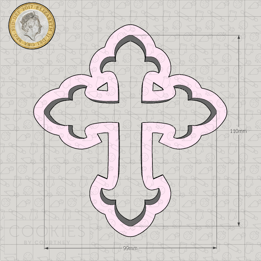 Ornate Cross Cookie Cutter