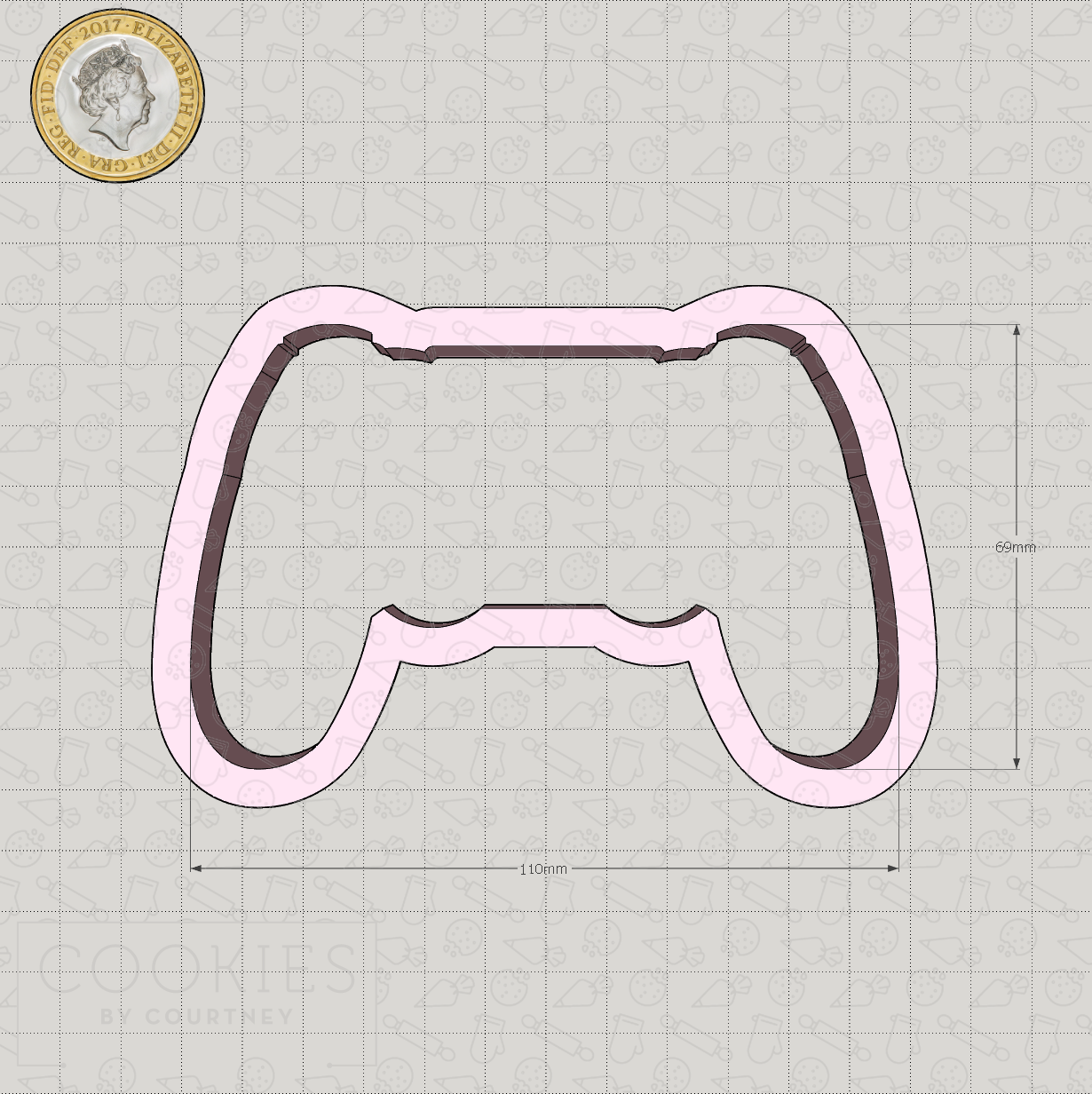 Games Controller 2 Cookie Cutter