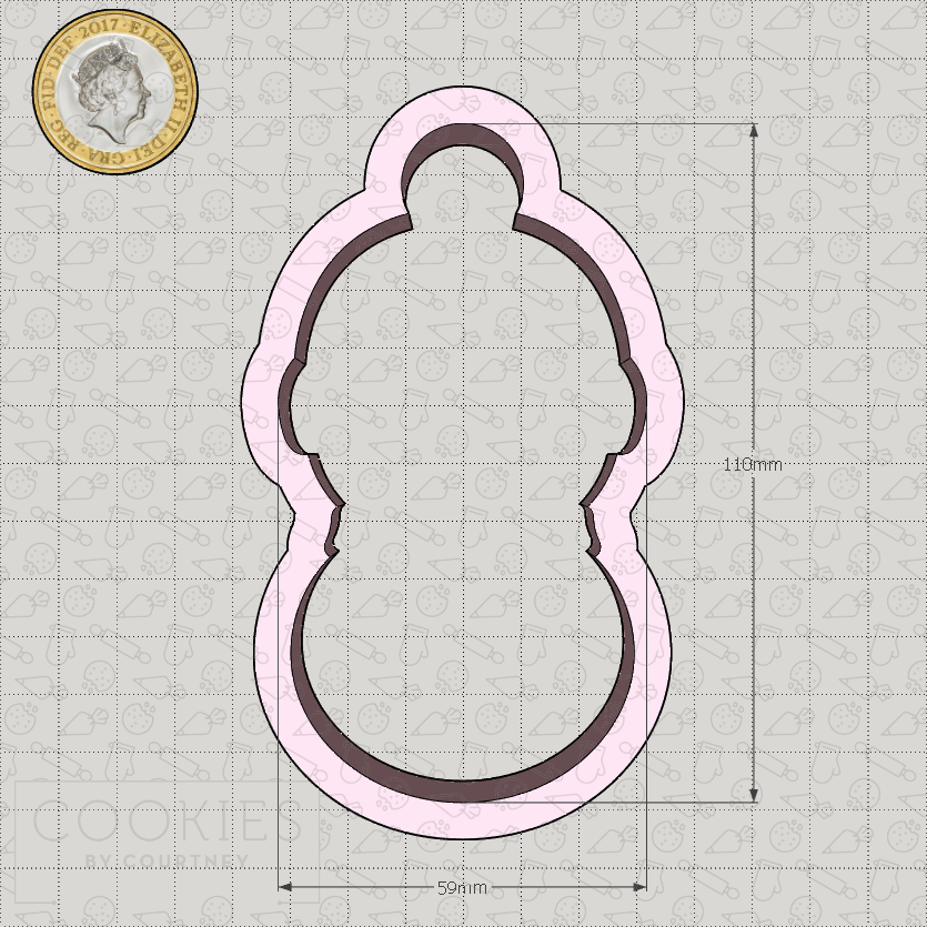 Snowman with Bobble Hat Cookie Cutter