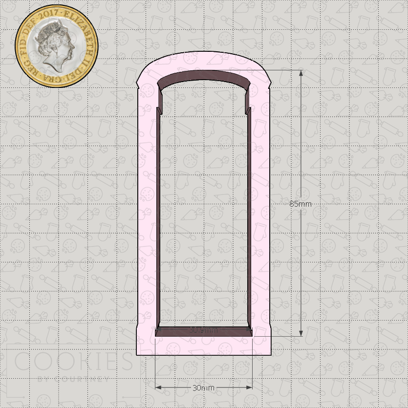 Telephone Box 2 Cookie Cutter