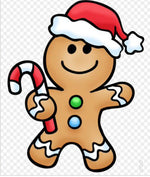 Gingerbread Man with Candy Cane