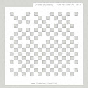 Three-Part Pixel Grid Stencil