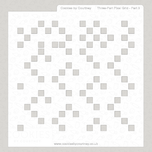 Three-Part Pixel Grid Stencil