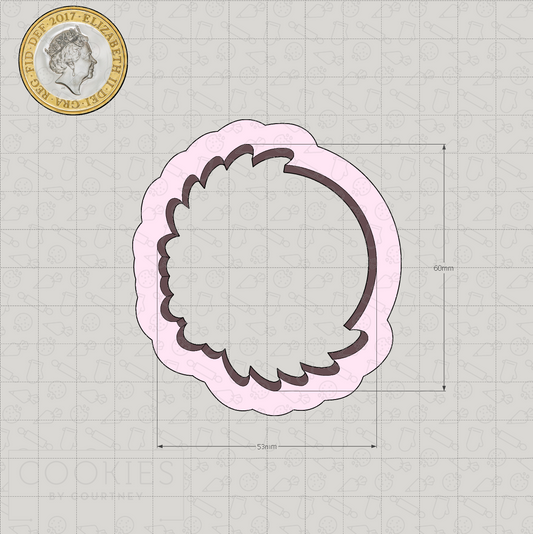 Circle with Flowers and Leaves Cookie Cutter