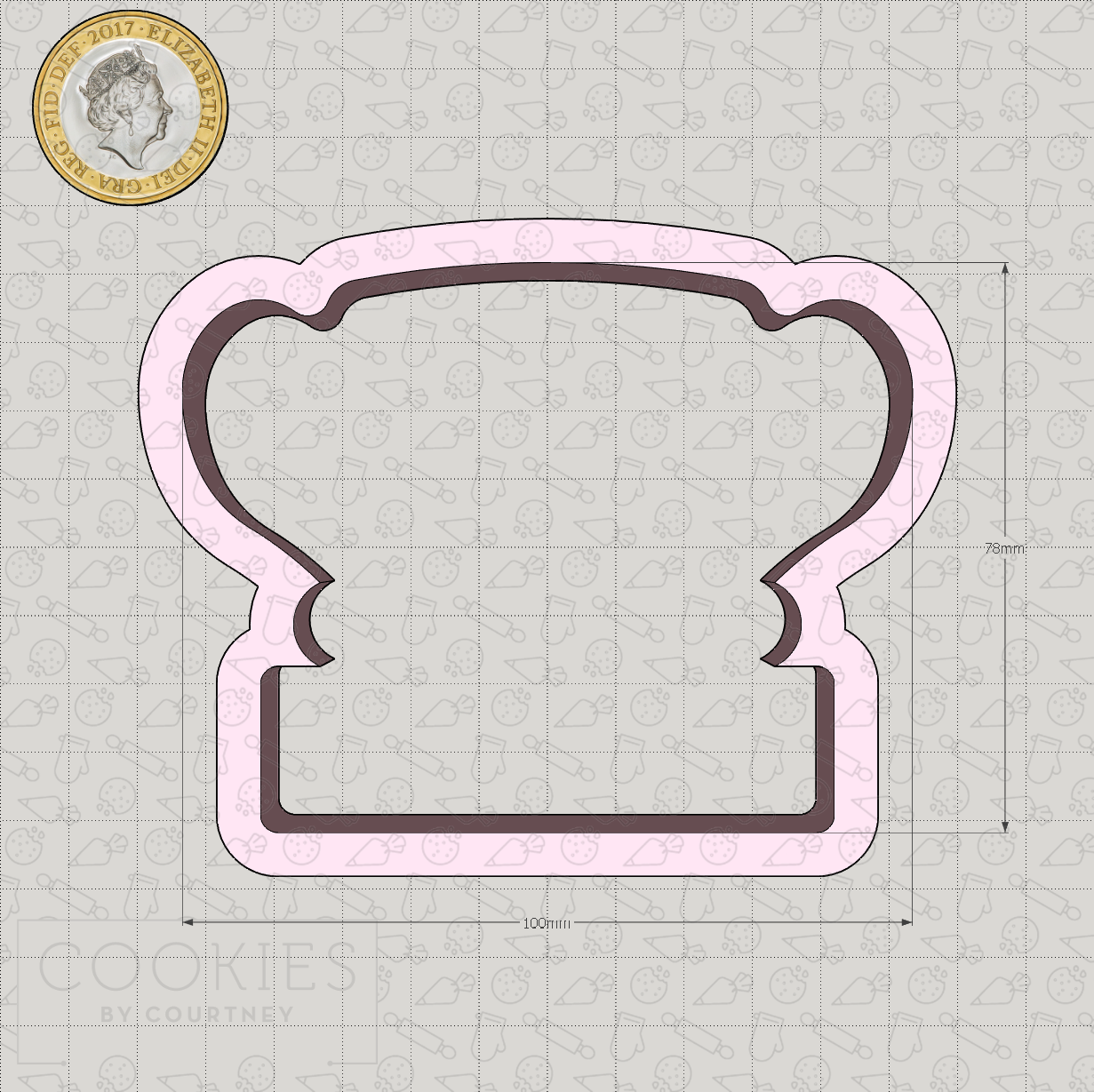 Cup and Plaque Cookie Cutter