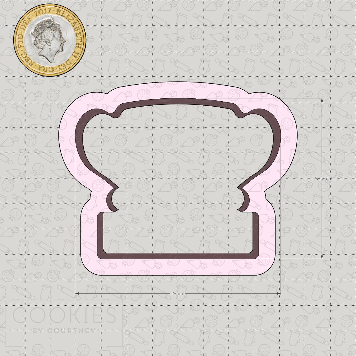 Cup and Plaque Cookie Cutter