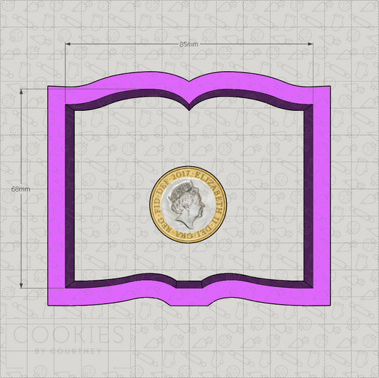 Open Book Cookie Cutter