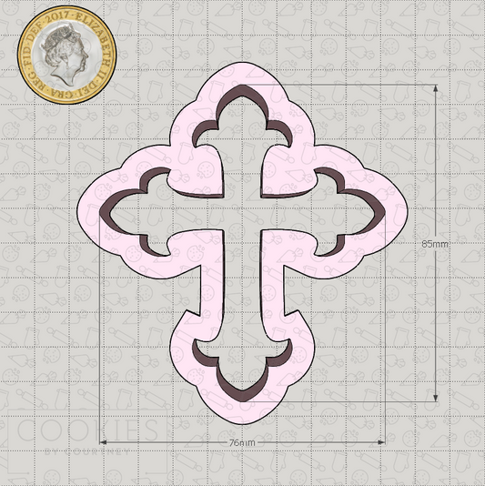 Ornate Cross Cookie Cutter