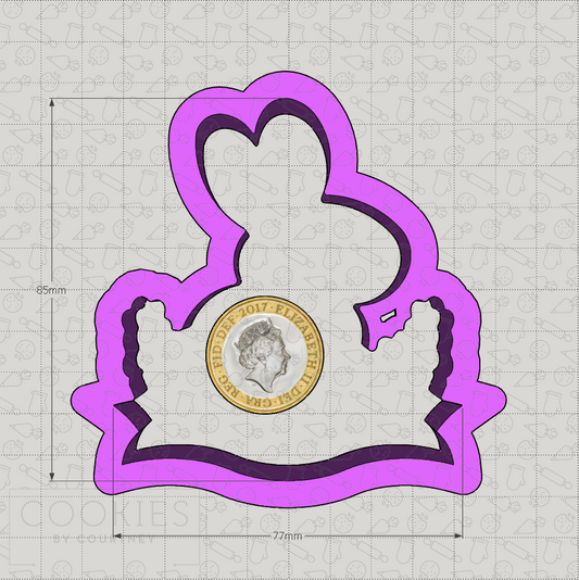 Rabbit with Banner and Flowers Cookie Cutter