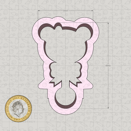Teddy Bear Rattle - Girl Cookie Cutter