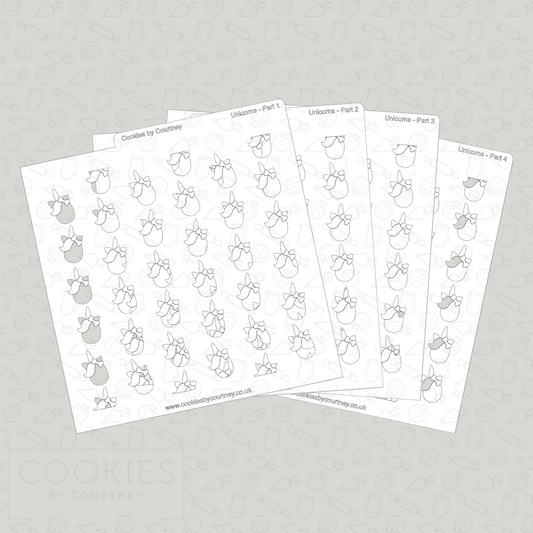 Four-Part Unicorn Stencil