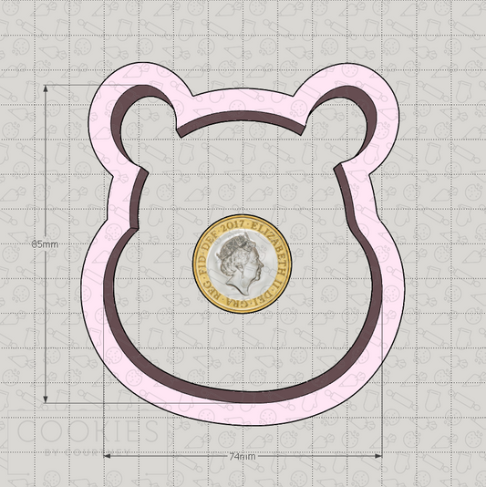 Classic Children's Book Bear Face Cookie Cutter